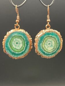 Blue Solar Quartz Handmade Copper Earrings