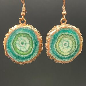 Blue Solar Quartz Handmade Copper Earrings