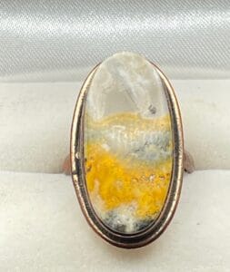 Copper Ring with Bumblebee Jasper Size 7 approx UK O 1