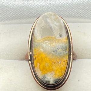 Copper Ring with Bumblebee Jasper Size 7 approx UK O 1
