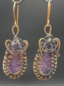 Hand Wrapped Copper Wire Earrings with Amethyst 1 scaled - Hand Wrapped Copper Wire Earrings with Amethyst, 1 - Hand Wrapped Copper Wire Earrings with Amethyst, 1 - AURORA ARTISAN JEWELLERY