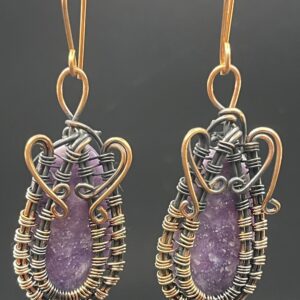 Hand Wrapped Copper Wire Earrings with Amethyst 1 scaled - Hand Wrapped Copper Wire Earrings with Amethyst, 1 - Hand Wrapped Copper Wire Earrings with Amethyst, 1 - AURORA ARTISAN JEWELLERY
