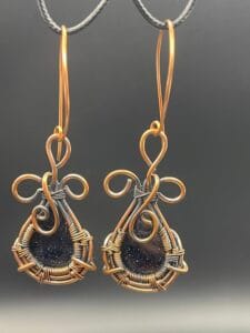 Hand Wrapped Copper Wire Earrings with Blue Goldstone 1 scaled - Hand Wrapped Copper Wire Earrings with Blue Goldstone, 1 - Hand Wrapped Copper Wire Earrings with Blue Goldstone, 1 - AURORA ARTISAN JEWELLERY