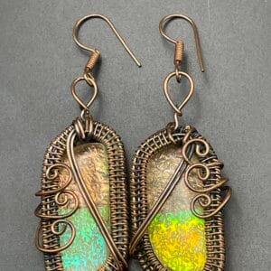Hand Wrapped Copper Wire Earrings with Triplet Opal simulated 2 scaled - Hand Wrapped Copper Wire Earrings with Triplet Opal (simulated), 2 - Hand Wrapped Copper Wire Earrings with Triplet Opal (simulated), 2 - AURORA ARTISAN JEWELLERY