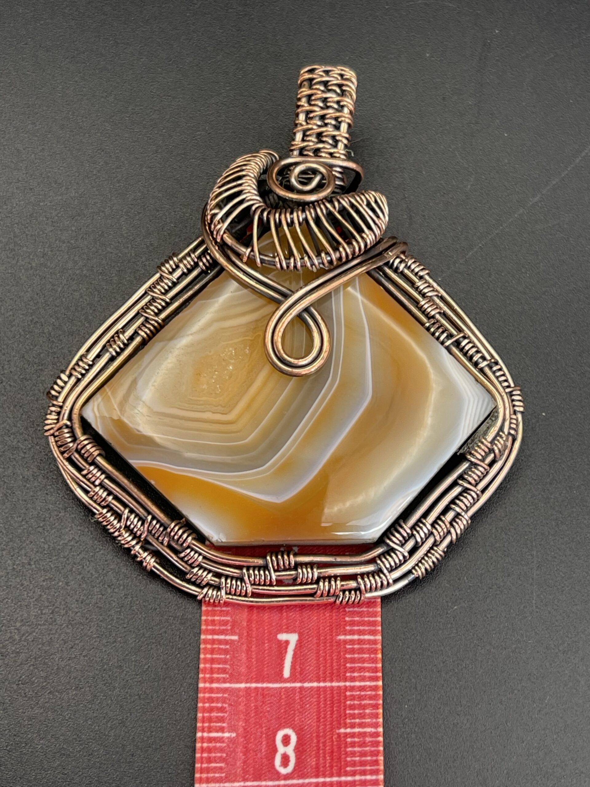 Hand Wrapped Copper Wire Solar Agate in Burnt Orange Pendant 3 Height Approx 6cms 2.25 inches scaled - Hand Wrapped Copper Wire Solar Agate in Burnt Orange Pendant, 3, Height Approx 6cms (2.25 inches) - Hand Wrapped Copper Wire Solar Agate in Burnt Orange Pendant, 3, Height Approx 6cms (2.25 inches) - AURORA ARTISAN JEWELLERY