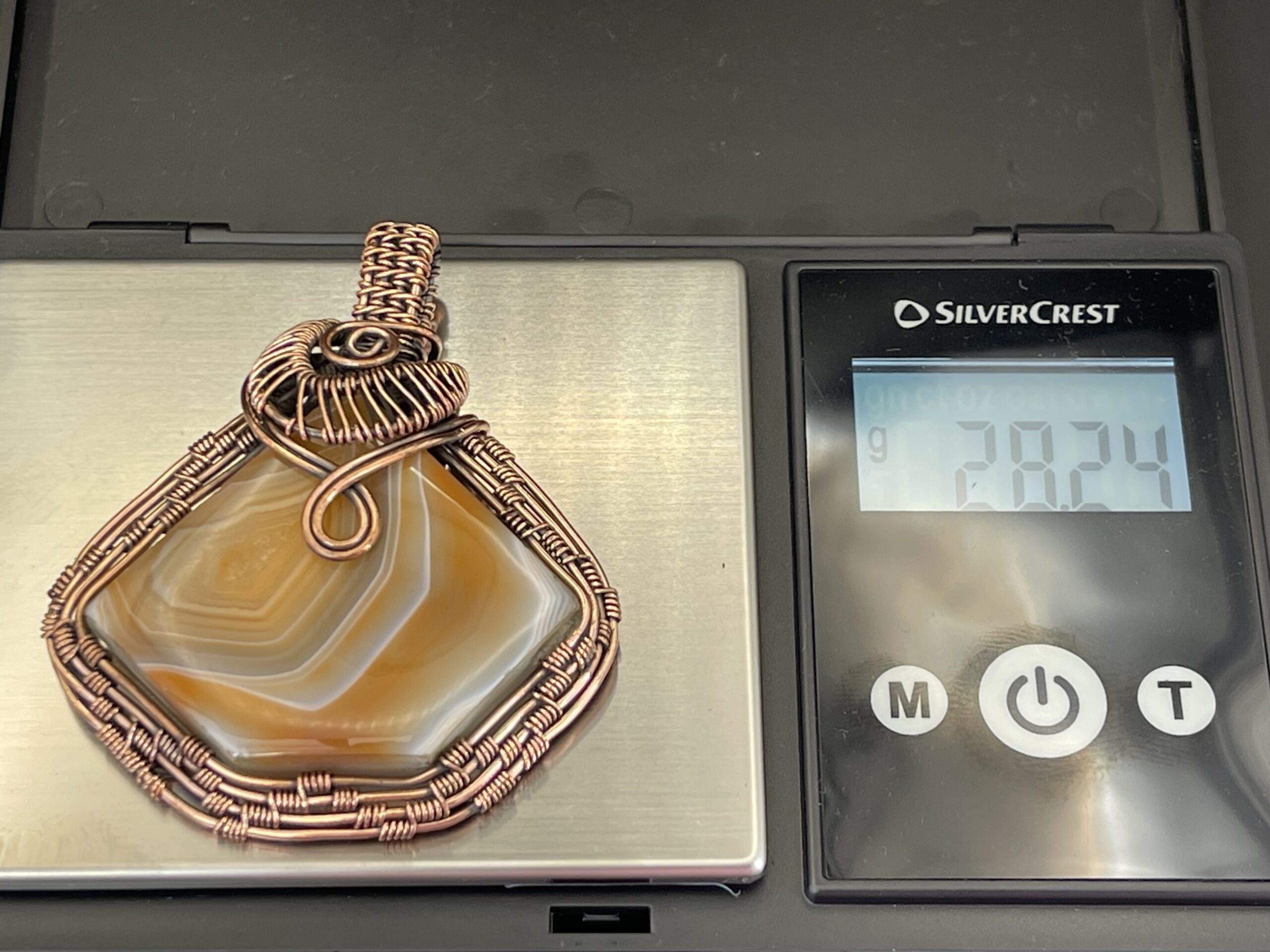 Hand Wrapped Copper Wire Solar Agate in Burnt Orange Pendant 5 Weight Approx 28 grams scaled - Hand Wrapped Copper Wire Solar Agate in Burnt Orange Pendant, 5, Weight Approx 28 grams - Hand Wrapped Copper Wire Solar Agate in Burnt Orange Pendant, 5, Weight Approx 28 grams - AURORA ARTISAN JEWELLERY