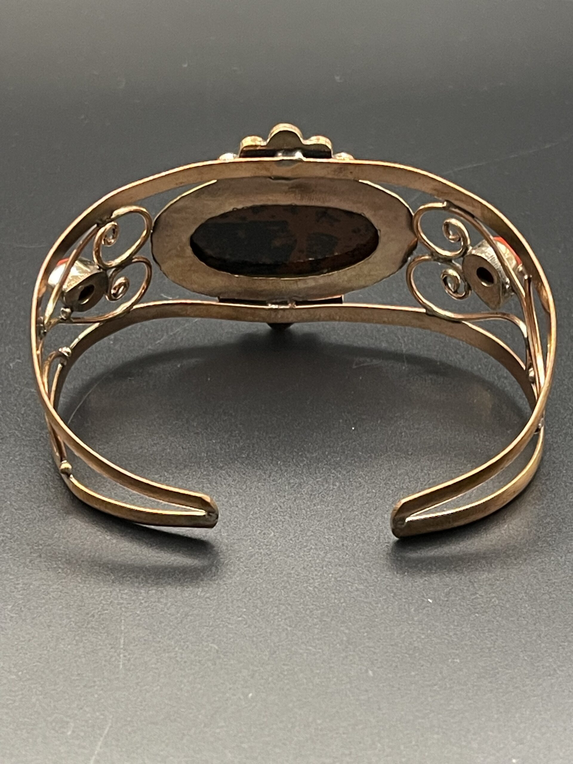 Handmade Pure Copper Cuff Bracelet With Mahogany Obsidian Red Coral 5 Inside scaled - Handmade Pure Copper Cuff Bracelet With Mahogany Obsidian & Red Coral, 5, Inside - Handmade Pure Copper Cuff Bracelet With Mahogany Obsidian & Red Coral, 5, Inside - AURORA ARTISAN JEWELLERY
