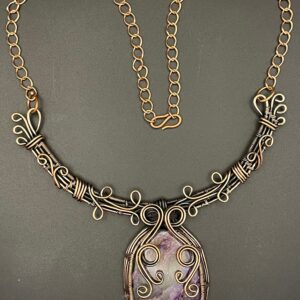 Charoite in Hand-Crafted Copper Wire Necklace