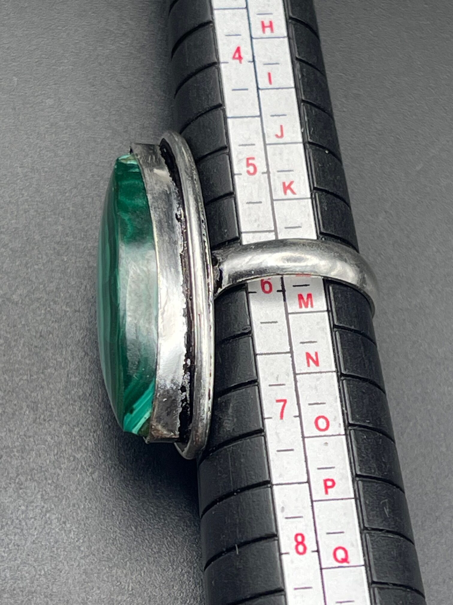 Malachite in Handmade Silver Plated Ring Size US 6 UK M approx 6 Size rotated - Malachite in Handmade Silver Plated Ring, Size US 6 & UK M approx, 6, Size - Malachite in Handmade Silver Plated Ring, Size US 6 & UK M approx, 6, Size - AURORA ARTISAN JEWELLERY