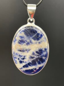 SODALITE PENDANT - HANDMADE IN SILVER PLATED COPPER