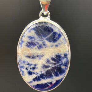 SODALITE PENDANT - HANDMADE IN SILVER PLATED COPPER