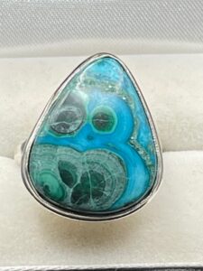 Azurite in Malachite in Handmade Ring
