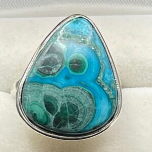 Azurite in Malachite in Handmade Ring