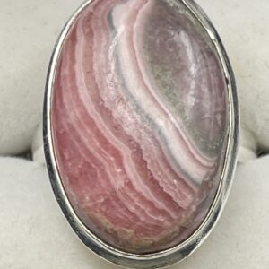 Rhodochrosite in Handmade Silver Plated Ring