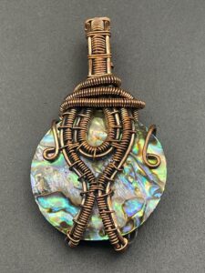 Abalone Shell in Copper Wire Pendant