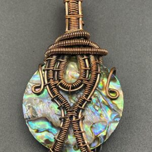 Abalone Shell in Copper Wire Pendant