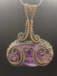 Amethyst in Copper Wire Pendant