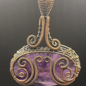 Amethyst in Copper Wire Pendant
