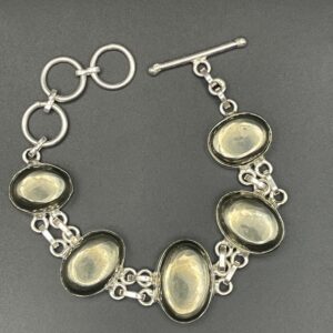 Apache Pyrite in Handmade Silver Plated Bracelet