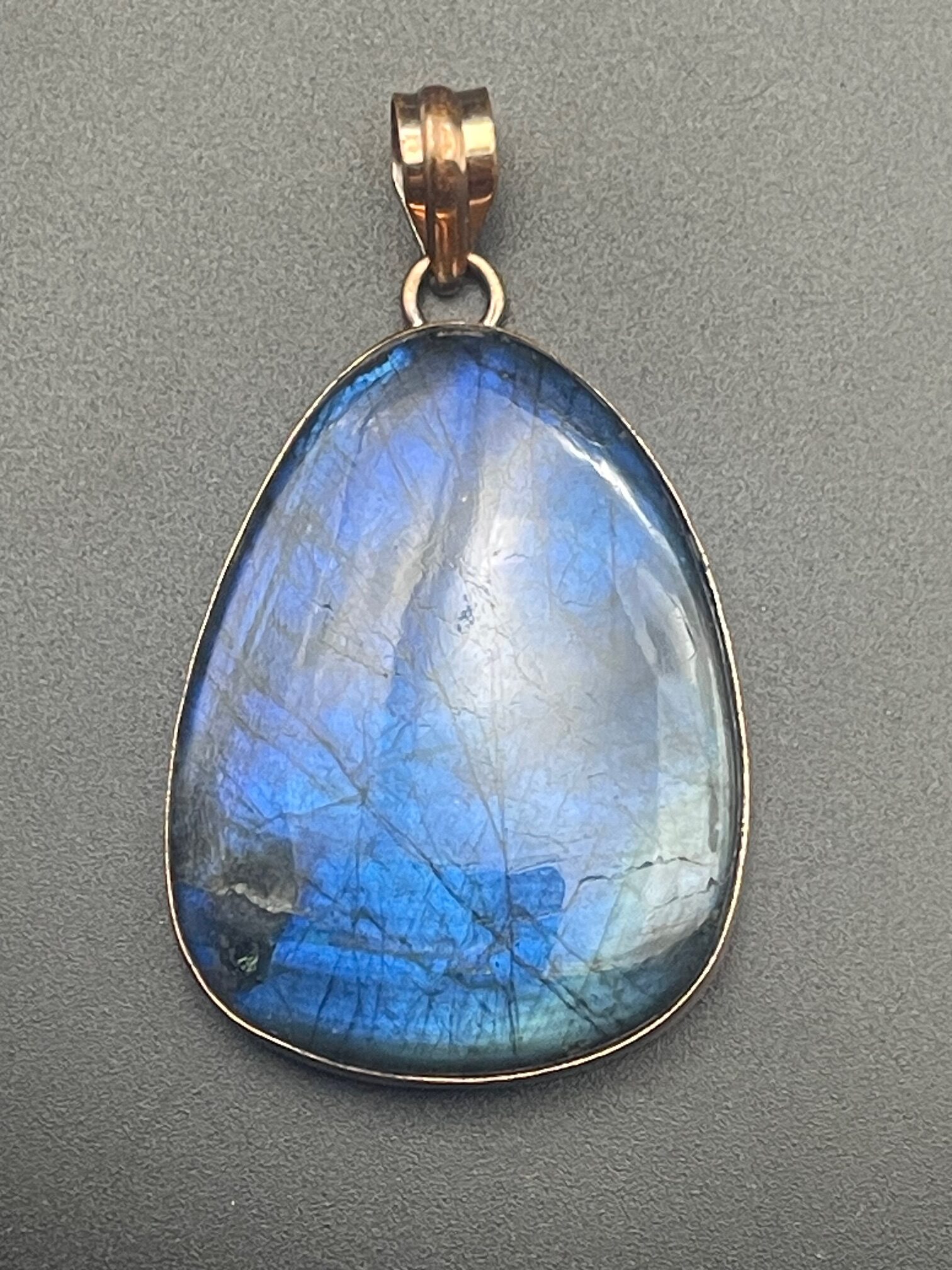 Labradorite in Handmade Pure Copper Wire Pendant