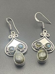 Labradorite in Handmade Silver Plated Earrings