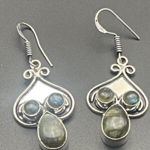 Labradorite in Handmade Silver Plated Earrings