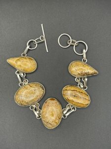 Picture Jasper in Handmade Silver Plated Bracelet